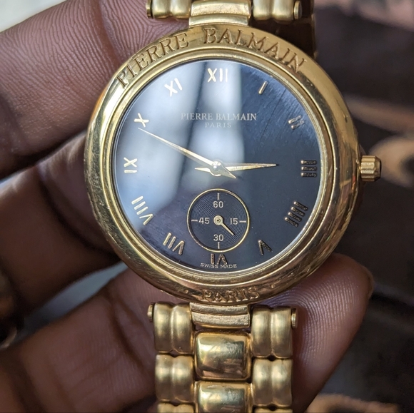 2PCS‼️💥SAPPHIRE💎💯PIERRE BALMAIN SAPPHIRE CRYSTAL SS/WR WATCH WITH CUFF LINKS - Picture 8 of 12